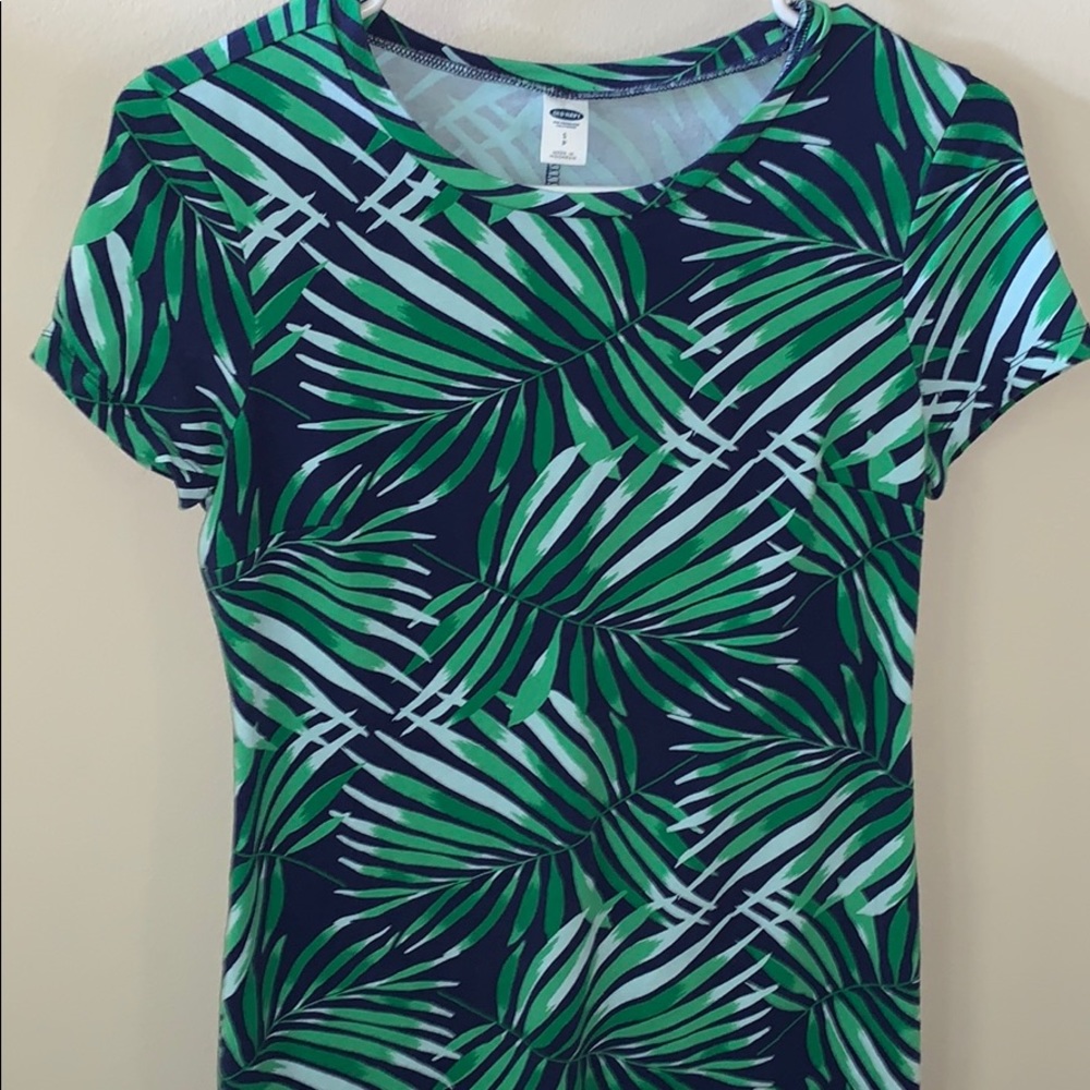 Old Navy Palm Print T-shirt Dress